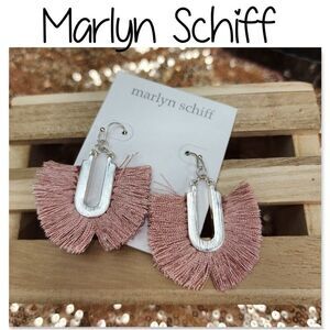 New Marlyn Schiff Fringe Silver Earrings